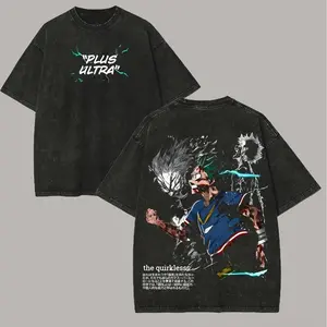 My Hero Academia Plus Ultra Printed Unisex Washed T-Shirt fathersdaygift
