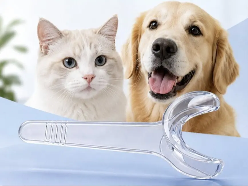 Pet Mouth Opener for Cats & Dogs, Reusable Clear Dental Cheek Retractor, Non-Slip Handle Pet Teeth Brushing Aid for Daily Oral Cleaning, Pet Dental Care Tool for Small Medium Large Pets
