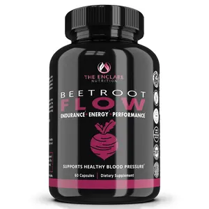 THE ENCLARE NUTRITION Beet Root Powder Capsules, Beetroot 1300mg. Nitric Oxide Supplements for Men, Supports Gut Health for Women, Energy, Brain, Athletic Performance, Heart Health Non GMO