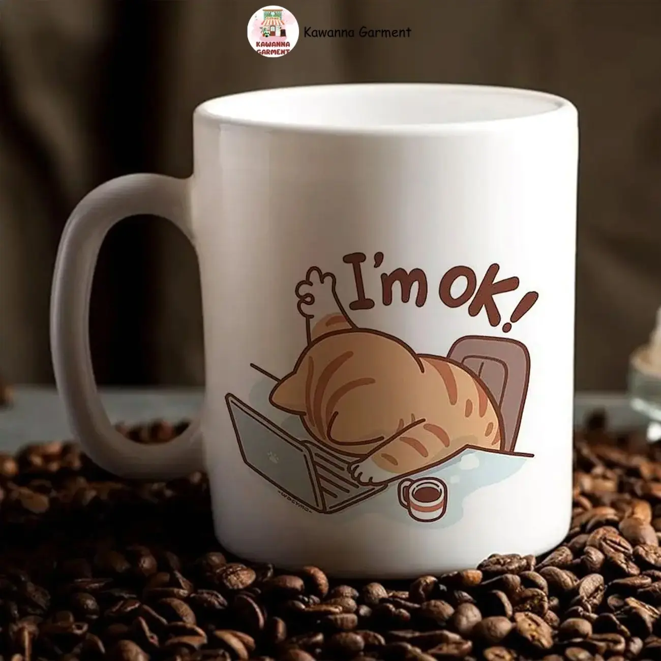 Cat-Themed Ceramic Reusable Insulated Coffee Mug - Collectible Drink Container, Hand-Washable, Heat Resistant, Microwave Safe, Rounded Corners, Ideal Gift for Cat Lovers