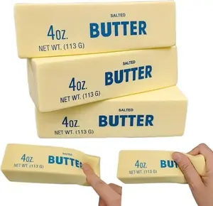 3 pcs Butter Squishy Toys, Super Soft Butter-Shaped Slow Rising Squishy,  Realistic Food Squishies Fidget Toys for Decompression Anxiety Relaxation,Sticky Butter Sticks Squeeze Toys