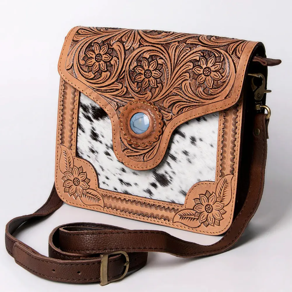 American Darling Hand Tooled Floral Bag