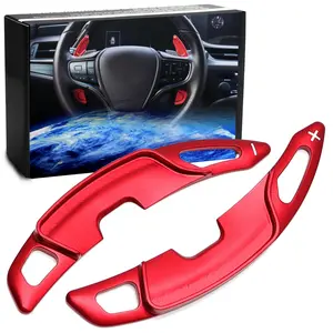 iJDMTOY Sports Red Aluminum Large Paddle Extensions Kit For Lexus 2019-up ES LS UX, 2022-up NX, 2023-up RX