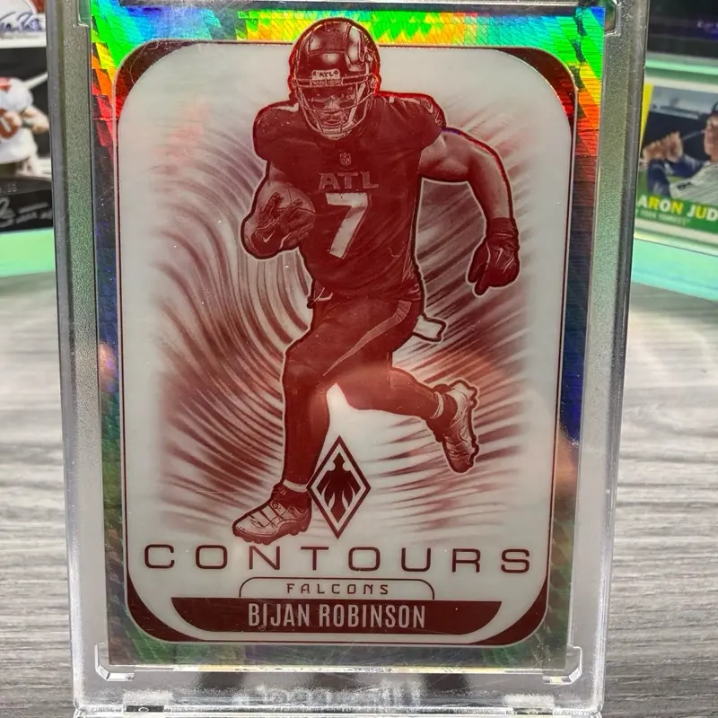 2025 Phoenix Contours Silver Hyper Serial Numbered #/299 Collectible Trading Card, Atlanta Falcons Bijan Robinson Player Card