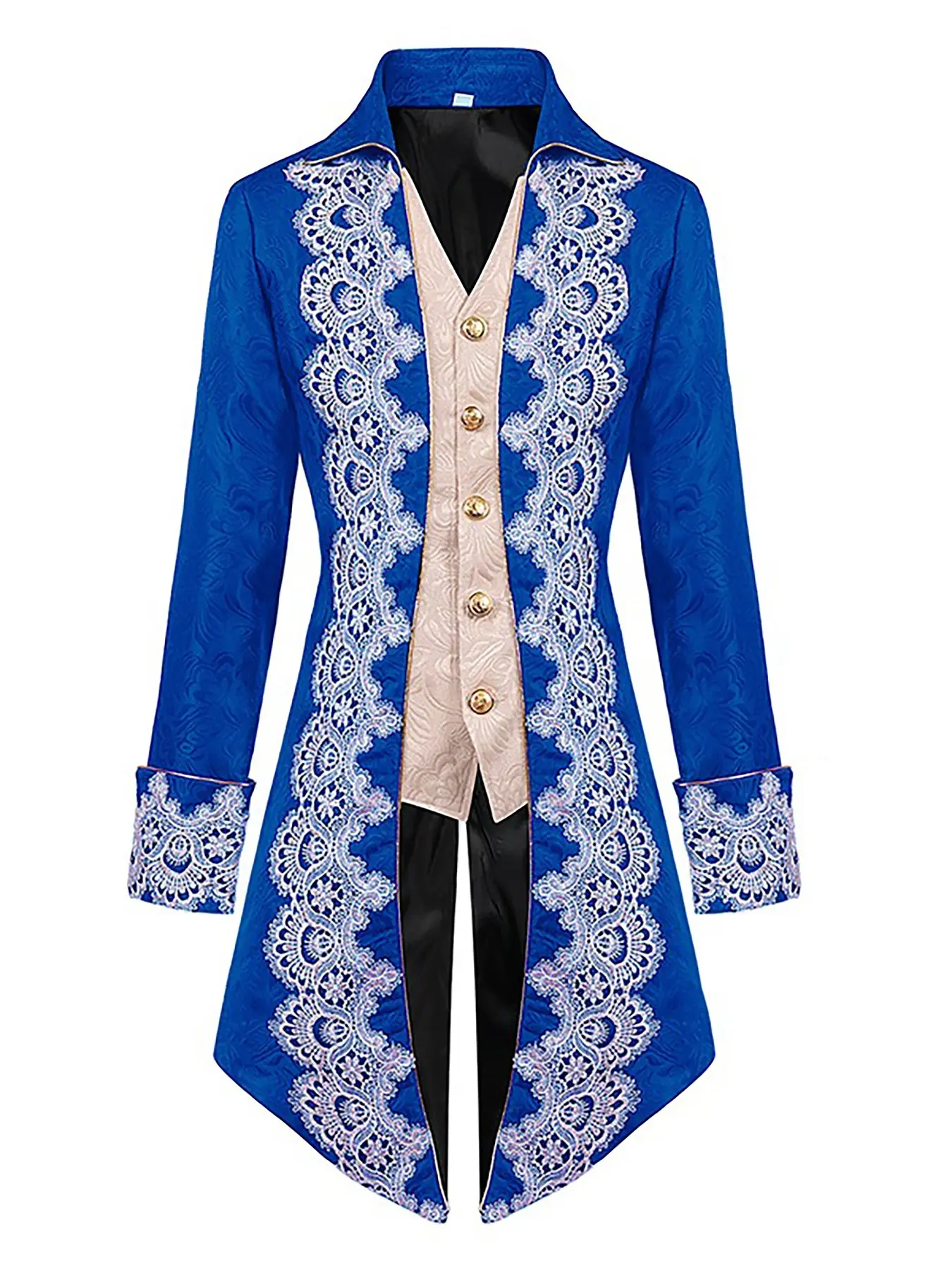 Adult Medieval Role-Playing Costume, Vintage Flapper Dance Performance Gown, Lace Tailcoat, Steampunk Gothic Victorian Frill Jacket Uniform