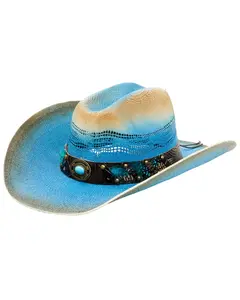 Shyanne Women's Scottsdale Straw Cowboy Hat - Shd1855-Blu-O