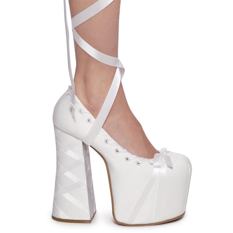 Sweet Sonata Ballet Wrap Heels - Off White