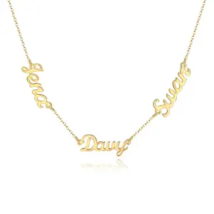Custom Name Necklace Personalized Stainless Steel Clavicle Chain for Women Men DIY Letter Jewelry Gift in Gold Color