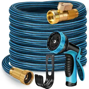 50FT Expandable Garden Hose – Flexible Non-Kink Water Hose with 10 Spray Nozzle for Outdoor Watering, Car Wash & Yard Cleaning