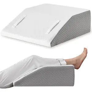 8inch Foam Leg Elevation Pillow for After Surgery, Improves Swelling and Blood Circulation, Leg Wedge Pillow for Sleeping, Knee Hip Ankle Pain Relief, White