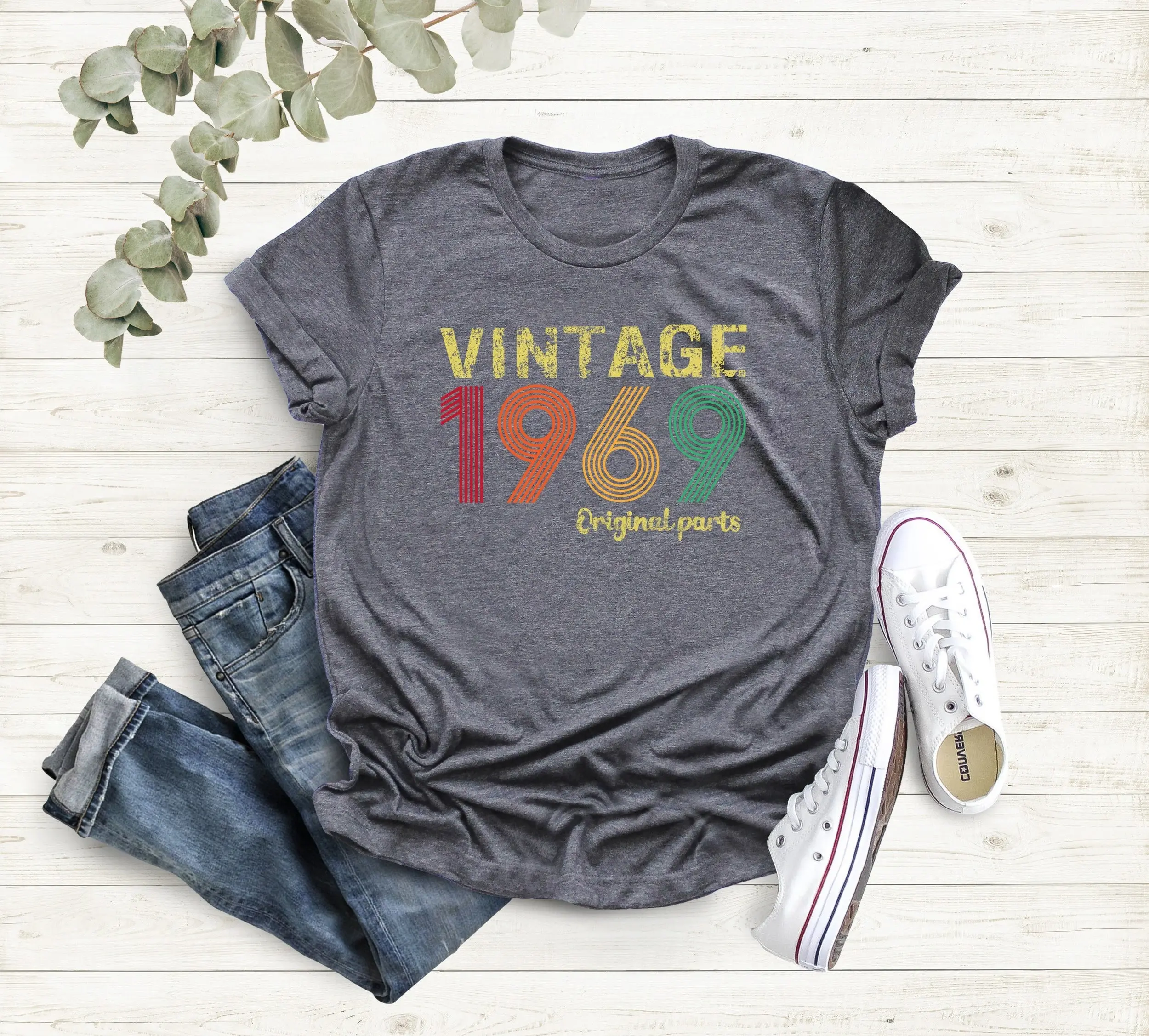Vintage 1969 Shirt for men and women, 55th Birthday Gift For Women, 1969 Retro Shirt, Vintage 1969 Original Part Tee Cotton Fabric