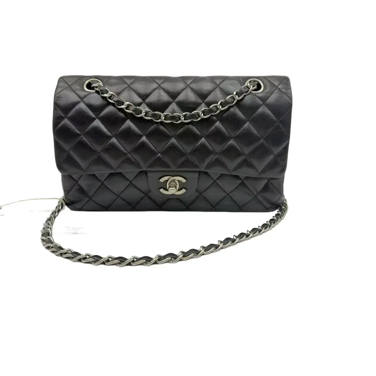 Pre-owned CHANEL calfskin Crossbody Bags CF, Black Calfskin, Silver Hardware, Medium Size h8 h71760