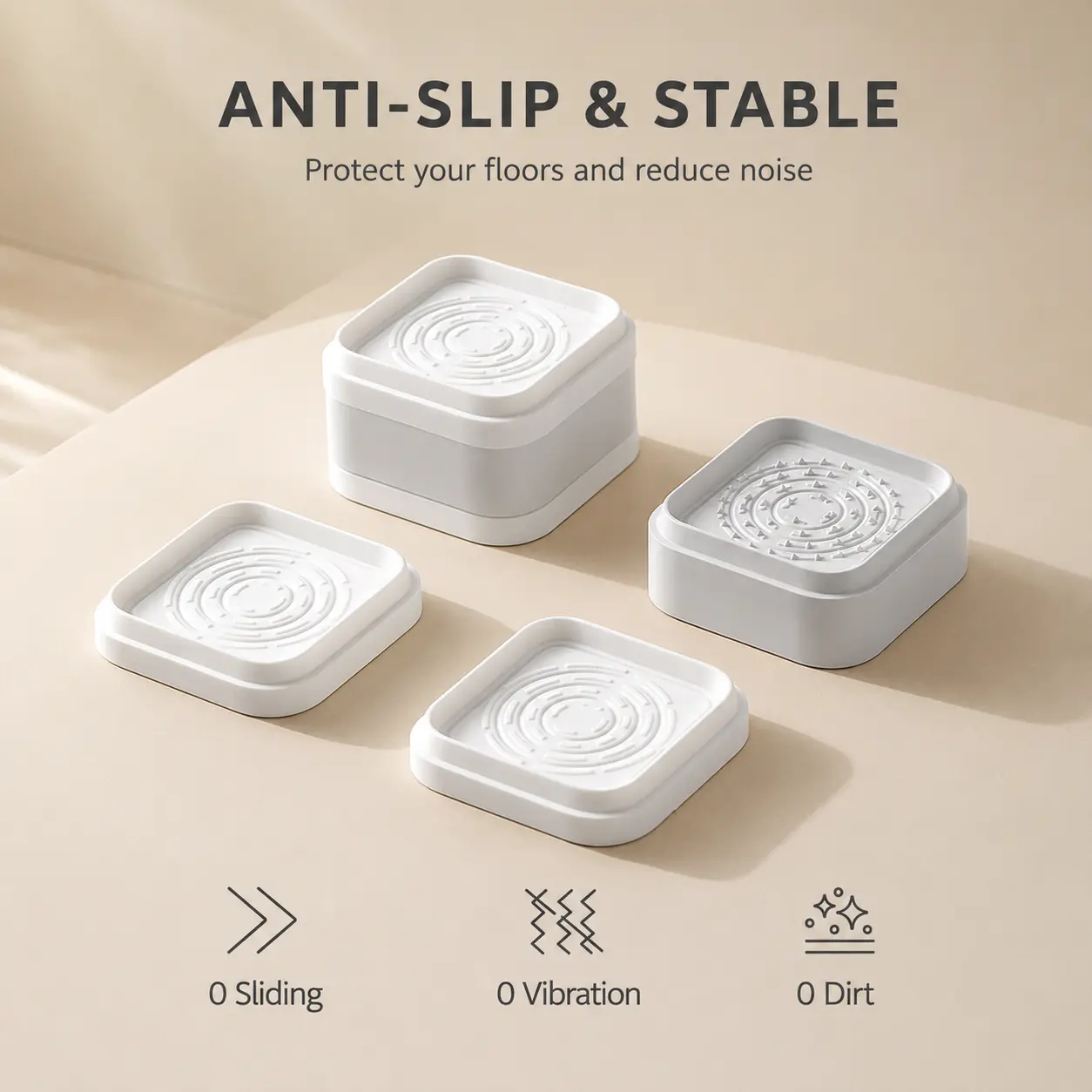 4 Counts, Non-slip Shock-absorbing Furniture Foot Pads, Suitable for Washing Machine, Refrigerator, Sofa and Cabinet