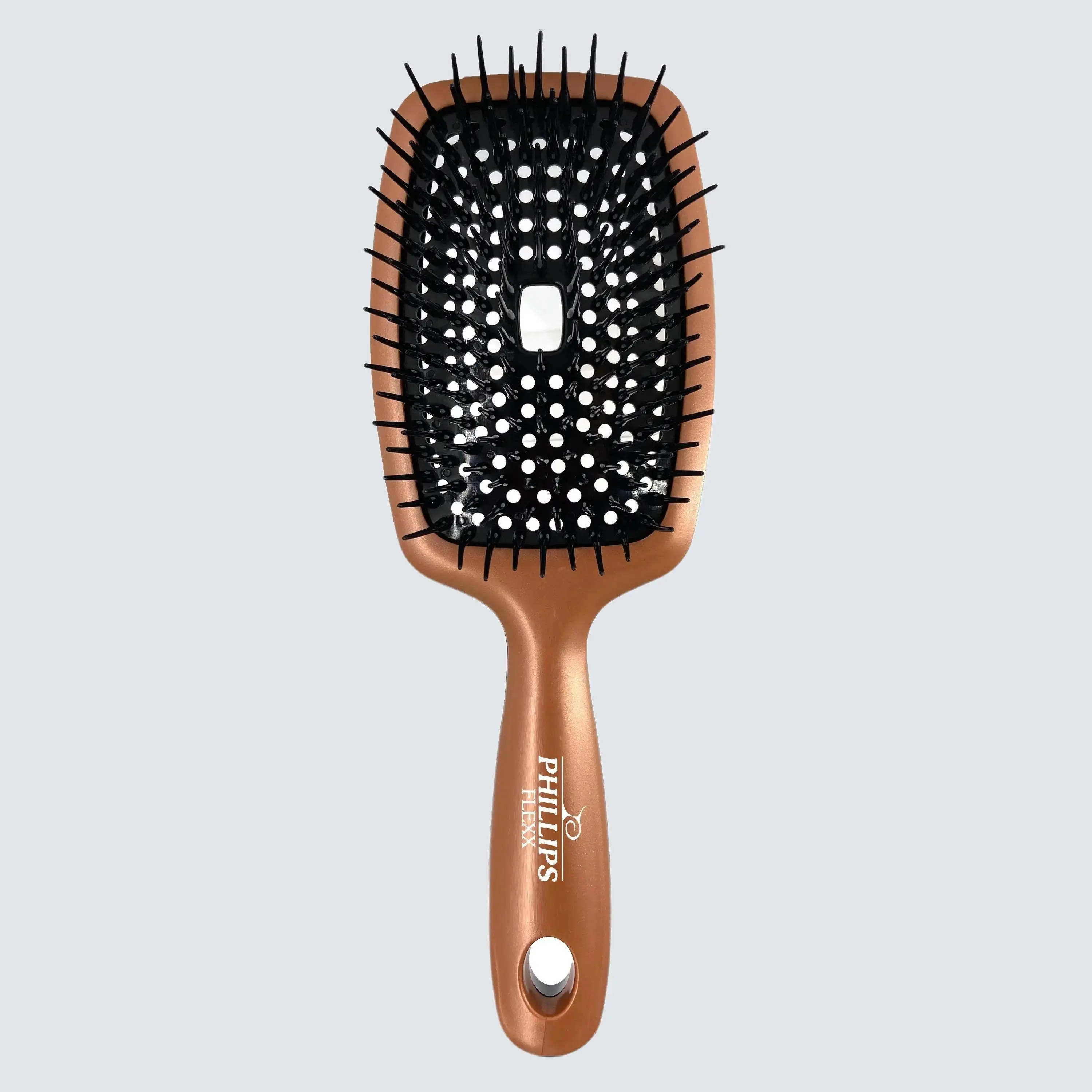 Phillips Brush Flexx Fully Vented Cushion Hair Detangling Brush, Elegantly Designed Copper & Black Flexible Wavy Hair hair brush