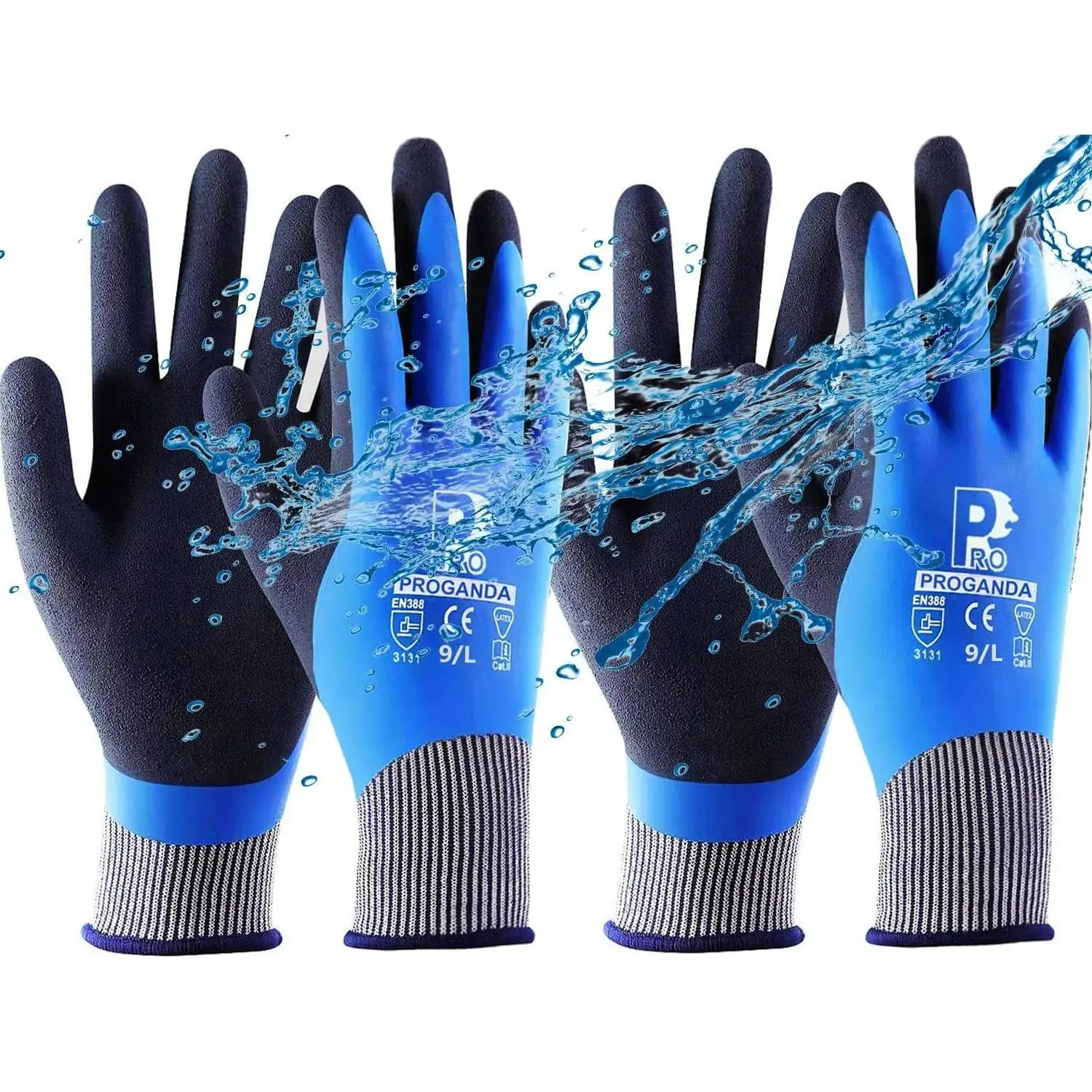 2 Pairs Waterproof Work Gloves Gardening Gloves Superior Grip Coating for Men WomenGift.
