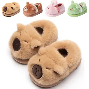 F-SOK23  Toddler Kids Slippers Girls Boys House Shoes Winter Slippers Plush Warm Soft with Cute Cartoon Design Indoor Shoes