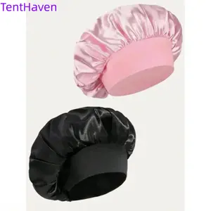 2-Piece Silk Sleeping Cap, Satin Hair Cap, Women's Wide-Brimmed High-Elastic Cap, Silk Sleeping Cap, High-End Satin Hair Protector Cap, Curly Silk Hairband