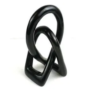 Soapstone Lovers Knot 6 inch Black