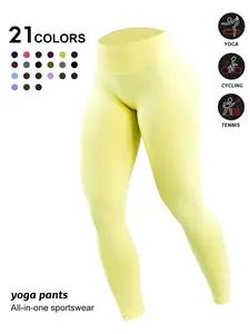 Women's Seamless High-Waisted Sporty Tight Pants, Plain Color Butt Lifting Shaping Yoga Running Fitness Long Pants