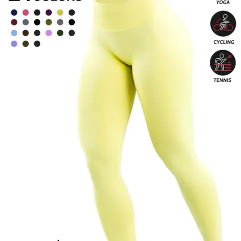 Women's Seamless High-Waisted Sporty Tight Pants, High Waisted Sportswear, Plain Color Butt Lifting Shaping Yoga Running Fitness Long Pants, Yoga Bottoms