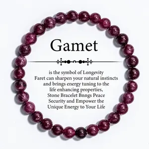 1Pc Garnet Bracelet, 6Mm Garnet, January Birthstone Bracelet, Wrist Rosary, Symbolizes Positive, Commitment, Rejuvenation, Root Chakra Perfect Handmade Gift