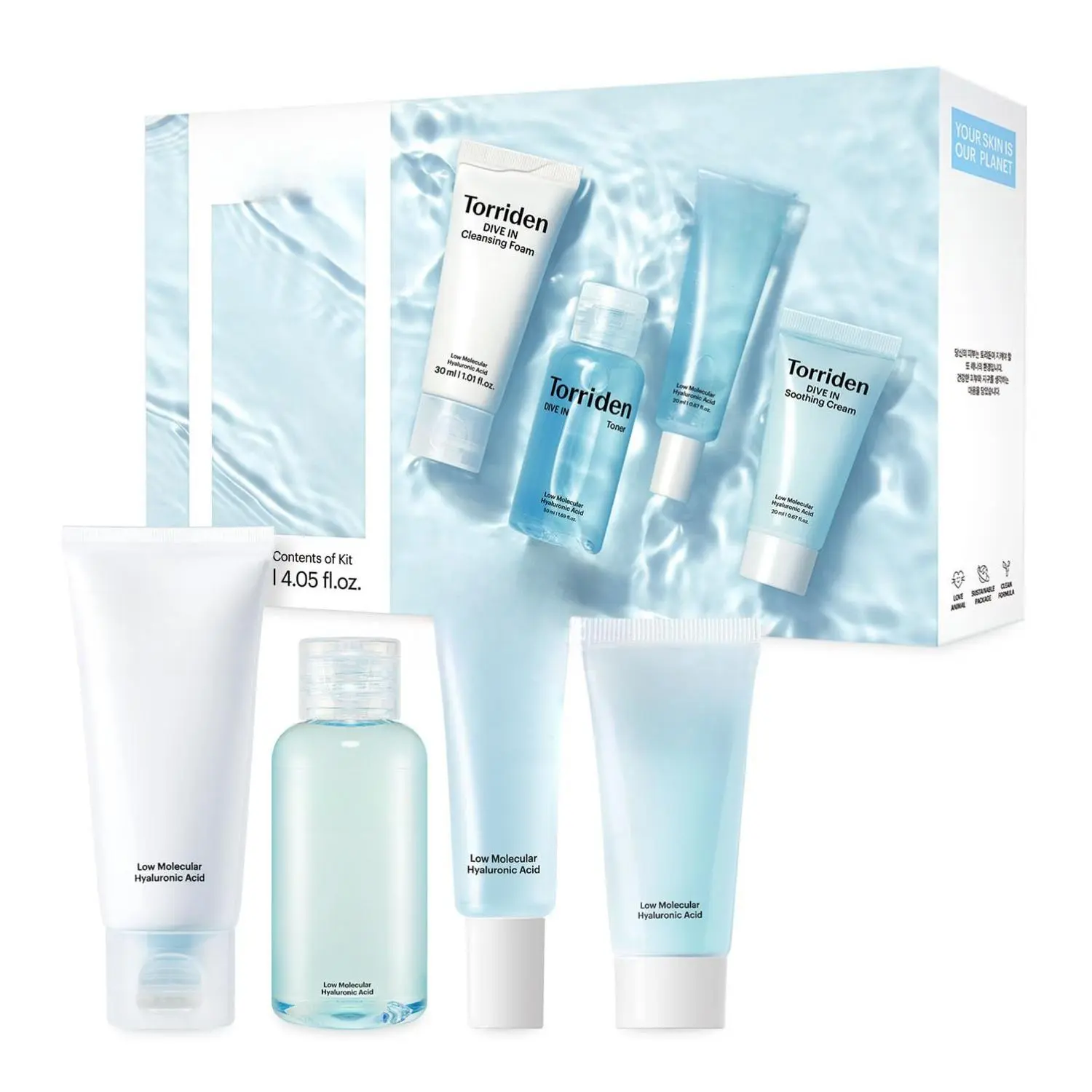 Torriden DIVE IN Trial Kit - 4 Step Korean Skincare Routine with