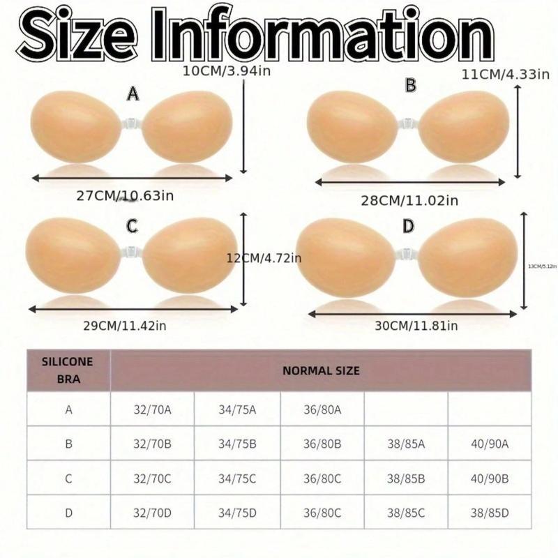 Silicone Soft Bra Set, Invisible Strapless Bra, Breathable Waterproof Underwire, Women's Chest Collection Silicone Patch, Popular Style, Wedding Bra, Womenswear