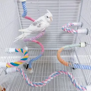 Bird Perch Stand, Parrot Climbing Rope, Parrot Habitat, Suitable for Phoenix, Peacock, Lotus, Bird Cage Accessories