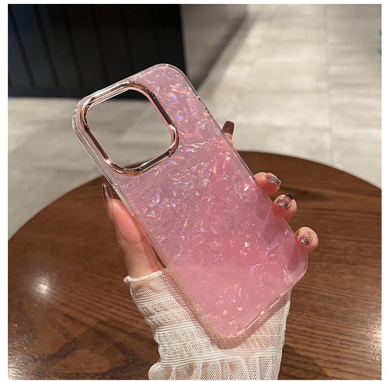 Phone Case: Glitter Shell Pattern Compatible with iPhone 17 Pro Max Case Starry Sky Apple 16/15/14/13 Goddess Protective Cover Shockproof