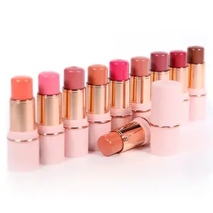 Brenay Private Label   Custom Logo Matte Blusher Pigment Long Lasting Waterproof Colorful Natural Makeup Cruelty Free Effortless Application Cosmetice Makeup Produ Nourishing 3-in-1  Glaze halo glow lip gloss soft glam Multifunctional Jelly Blush Stick