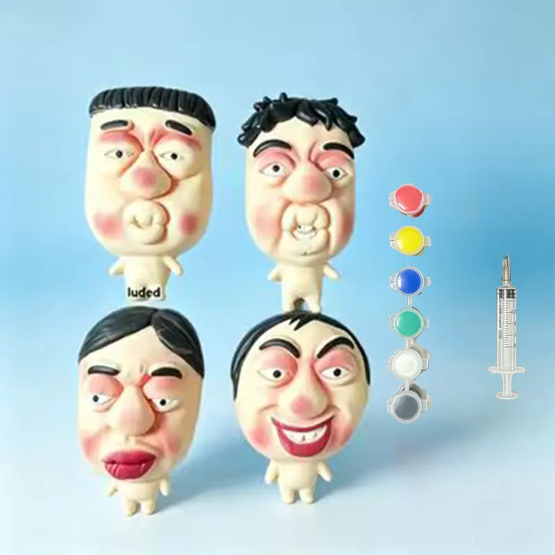 Silicone Squishies Stress Relief Toys - Quick Rebound, Rich Built-In Expressions, Non-Toxic, Pigment-Free, Reusable Prank Toys (Ideal for Stress Relief, Play)