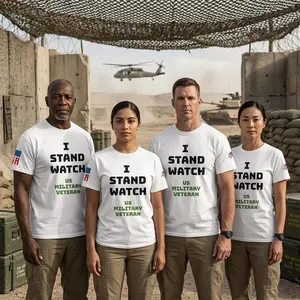 US Military Veteran |Heavyweight Unisex Crewneck T-shirt | I Stand Watch