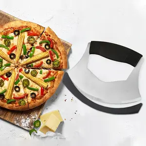 Stainless Steel Salad Cutting Knife with Protective Cover and Non-Slip Handle, Multifunctional Kitchen Tool