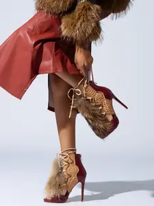 AZALEA WANG SHAINY MULTI MATERIAL SANDAL