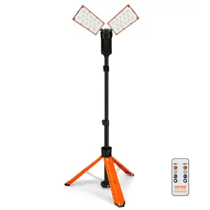Spring new arrivals Led Work Light Rechargeable, Work Light with Stand 2500lm, Brightness & Temperature Adjustment, Portable work light with Wireless Remote Control, 10Ah Battery