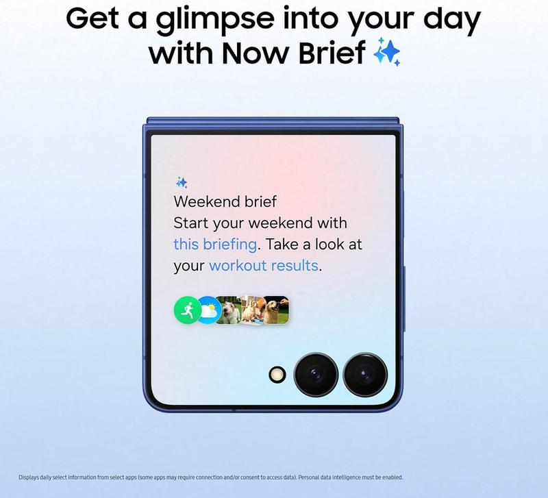 REFURBISHED Samsung Galaxy Z Flip 7 5G Android AI Smartphone 2025 US Version Large Screen 256GB - Blue Shadow - Excellent