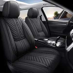 OTOEZ Nappa Leather Car Seat Covers Full Set Luxury Waterproof PU Auto Interior Set Universal Fit 5 Seats Car Decoration