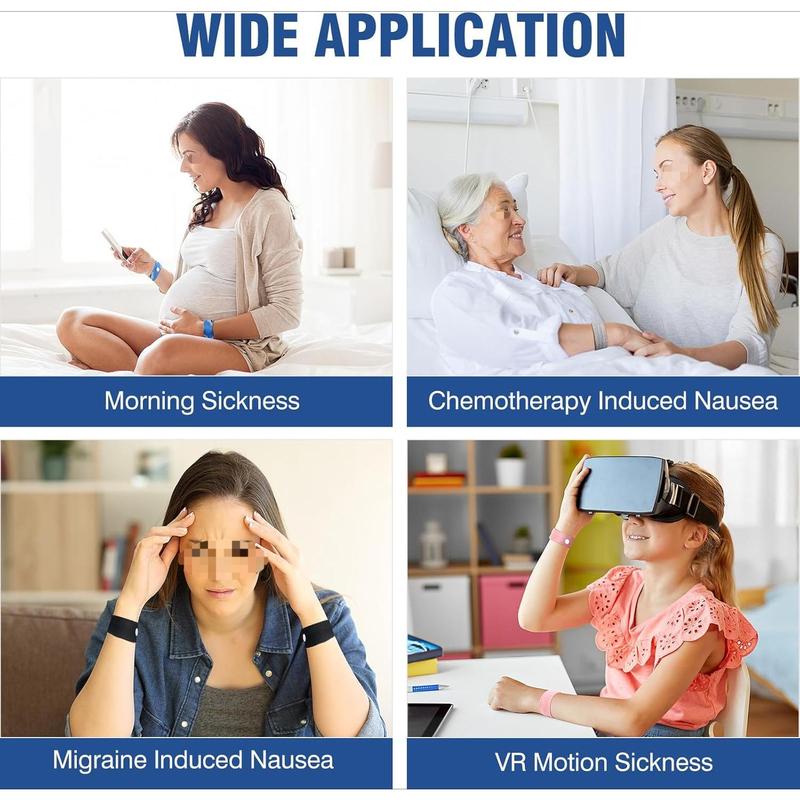 Motion Sickness Bands Anti Nausea Wristband for Adult and Kids Morning Sickness  for Pregnant Women Acupressure Nausea  for Car, Sea, Air Sickness - 2 Pairs Grey, Grey relief breathable silicone ice cup