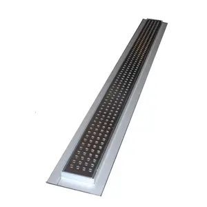 Modern Linear Shower Drain, Brushed Nickel Traditional Square | SereneDrains