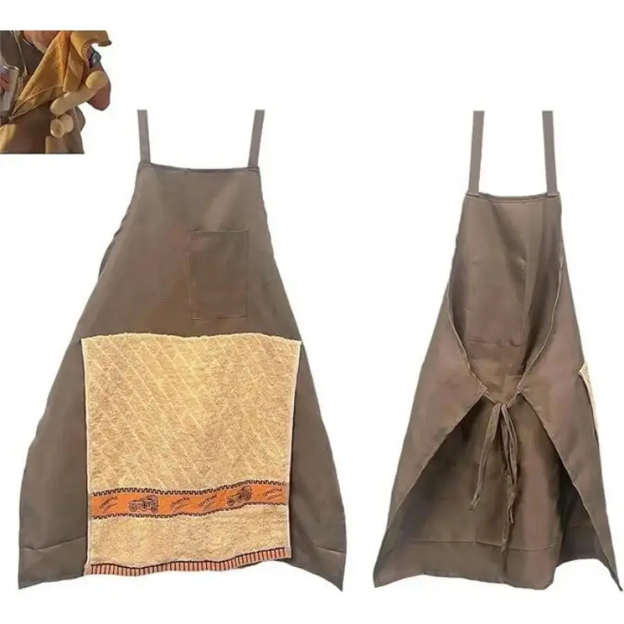 New Arrivals Funny Apron for Men, Creative Avatar Prank Design, Waterproof Polyester Apron with Adjustable Strap, Novelty Gift for Kitchen Cooking & Barbecue