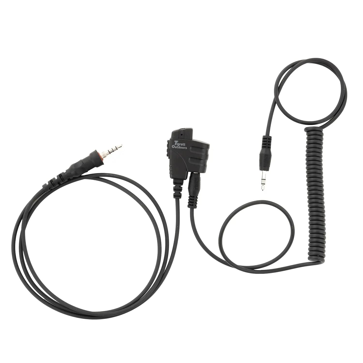 Push-to-Talk Cable with 3.5mm Audio Adapter - PTT Button for Kenwood K1 and Baofeng Waterproof Radios - Compatible with 3.5mm Electronic Earmuffs (Clip Without Velcro, Yaesu Threaded Single Pin VX6R)