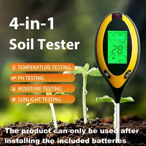 4-in-1 Digital Soil Tester, pH & Moisture Meter for Plants, Garden & Lawn, Portable Gardening Tool