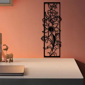 1pc Large Flower Metal Wall Art, Large Flower Statue Mural, Perfect for Living Room Wall, Christmas Decor, Ideal Gift for Art Lovers, Durable Metal