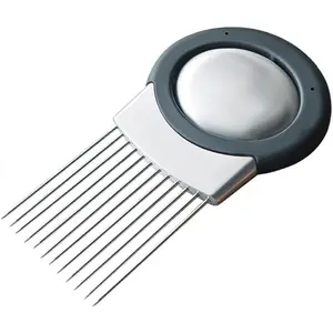 Stainless Steel Onion Slice Holder, Lemon Slicer Vegetable Cutter, Slicing Assistant Tool for Meat, Onion, Potato, Tomato Home Kitchen Tools (B-1 PCS)