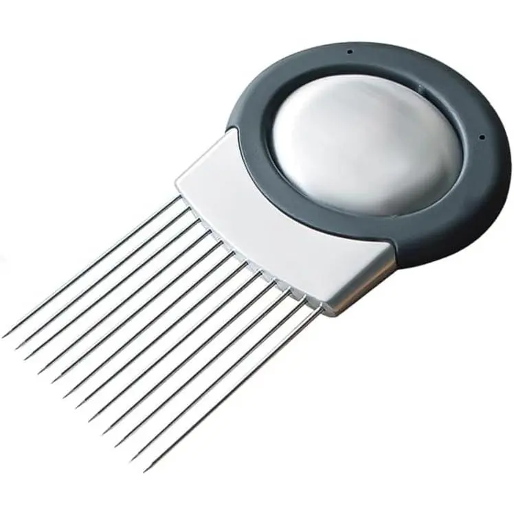 Stainless Steel Onion Slice Holder Utensil - Lemon Slicer, Vegetable & Meat Cutter, Kitchen Slicing Assistant Tool for Home Use (B-1 PCS), Utensils