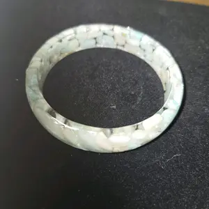 resin and amonzinite chip bangle