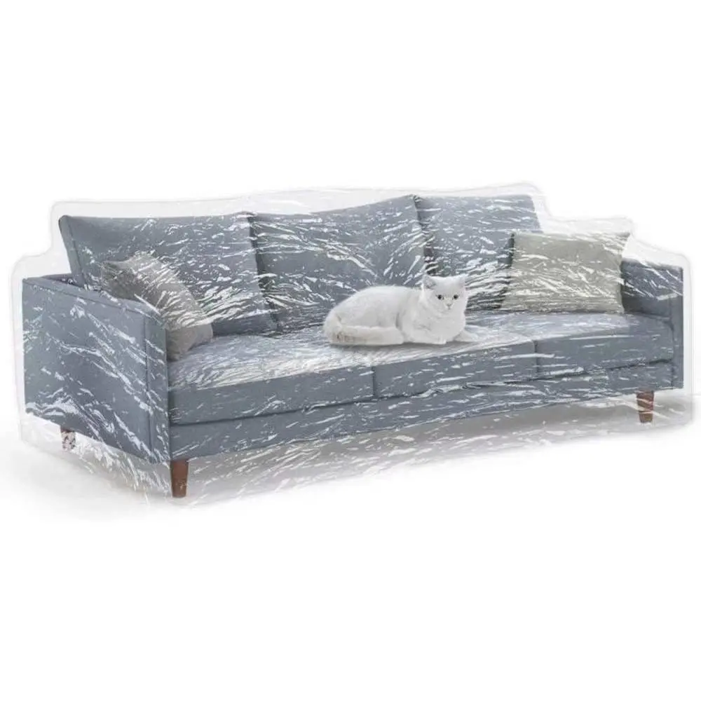 Clear Thicker Plastic Couch Cover for Pets, Heavy Duty  Shield   Scratch Proof Protector Plastic Cover for Couch, Non-Slip Sofa Slipcover for Storage and Moving