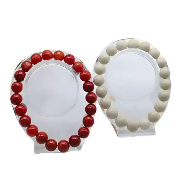 Elevate Your Style with the Red Coral and Cream Fossil Bracelet Set