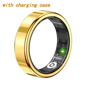 Hyprliving R99 Rose Gold/Black Smart Ring Stainless Steel Multifunctional Fitness Tracker with Heart Rate Monitor & 40mAh Rechargeable Battery for Android iOS Users Android Colorful Wireless