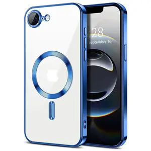 Magnetic for iPhone 7 8Plus 16E 17E Case Camera Lens Protector Shockproof Protective Phone Case Soft Electroplated Magnetic Cover